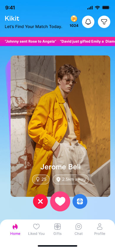 Kikit Swipe & Match Interface
